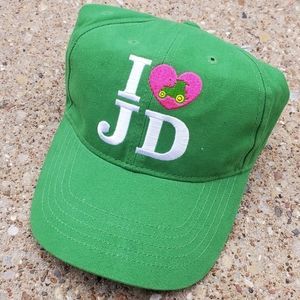 I Love John Deere Tractor Adjustable Ball Cap OSFM Logo Women's